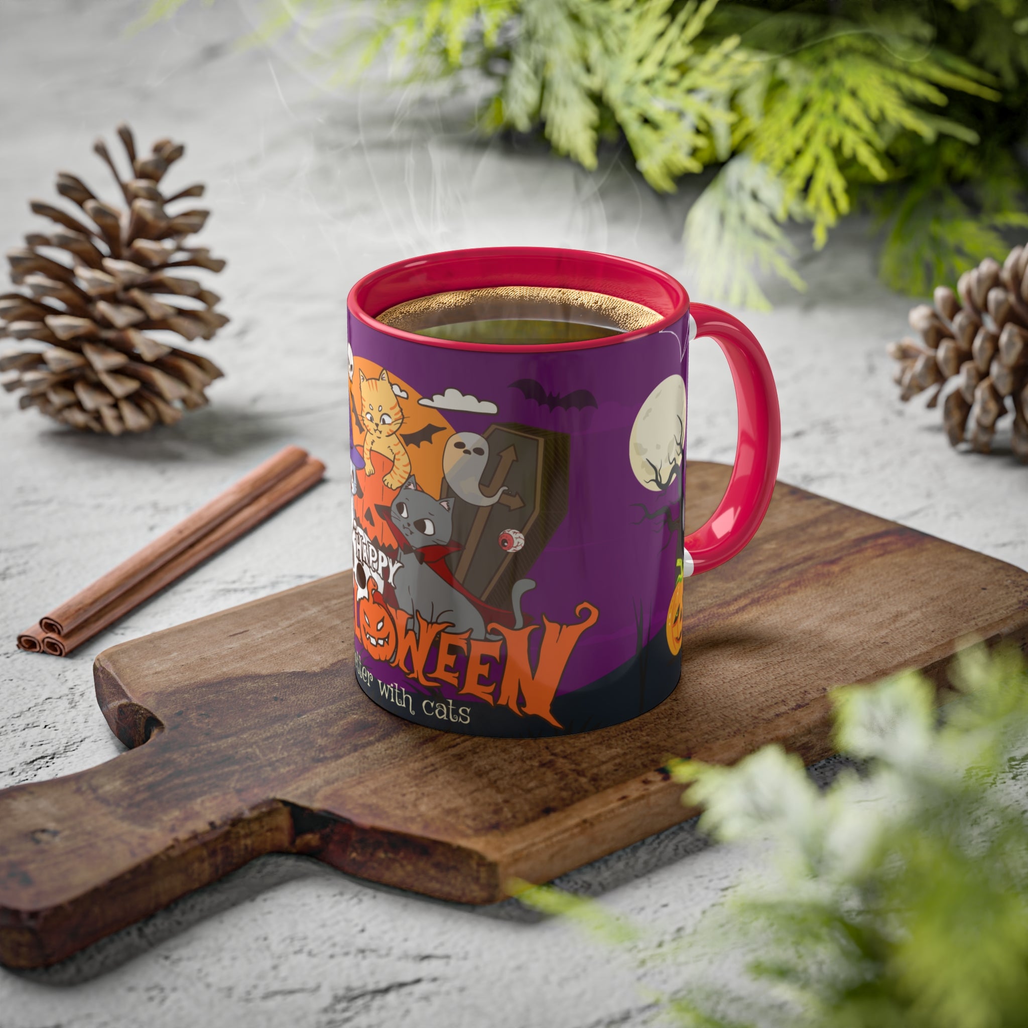 Happy Halloween is Better with Cats | Colorful Mugs